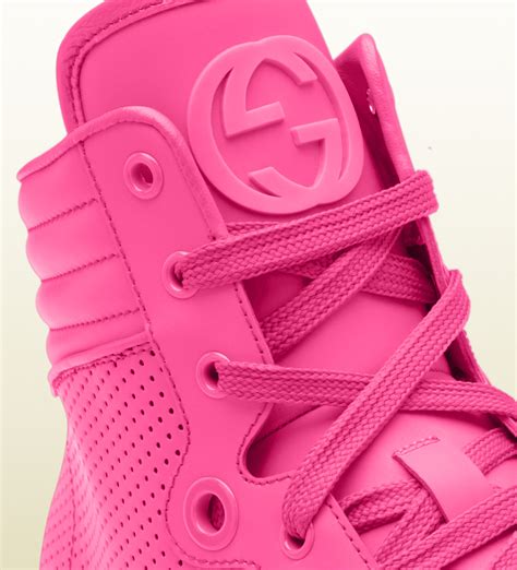 neon pink gucci|pink Gucci shoes.